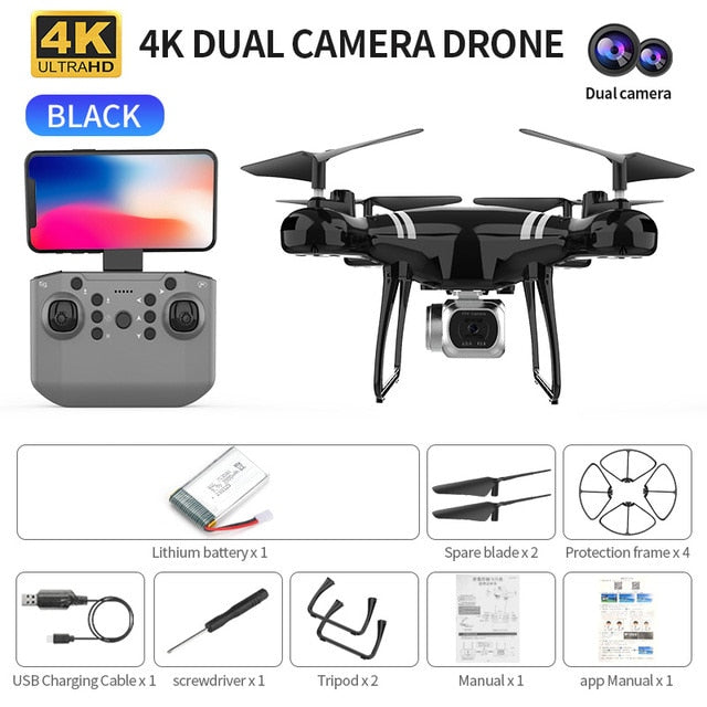 Best KY101 MAX 2.4Ghz RC Drone Double 4K Wifi FPV HD Camera Altitude Hold Gesture Mode Long