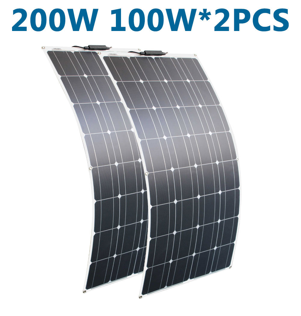 100w 200w flexible solar panel with 10A/20A solar regulator cable for 12v battery charger home