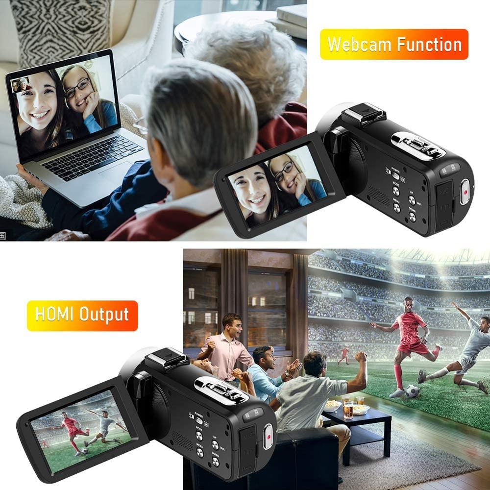 4K Video Camera with Microphone UHD Camcorder for Live Stream WiFi Remote Control Night Vision