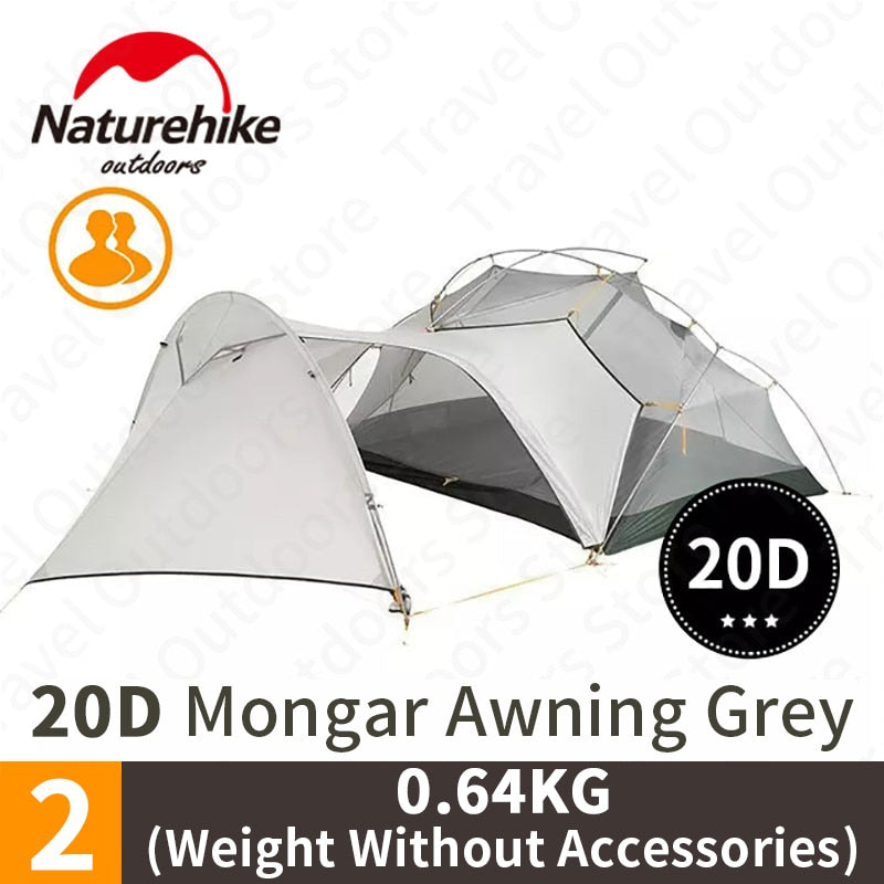 NatureHike Mongar Camping Tent 2 Persons Ultralight 20D Nylon Silicone Outdoor Hiking