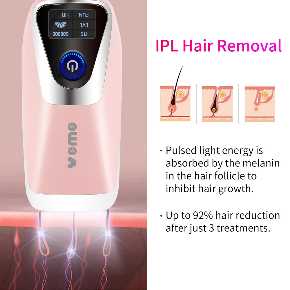 VEME 2 in1 IPL Depiladora Laser Hair Removal Machine Epilator 1000000 Flashes