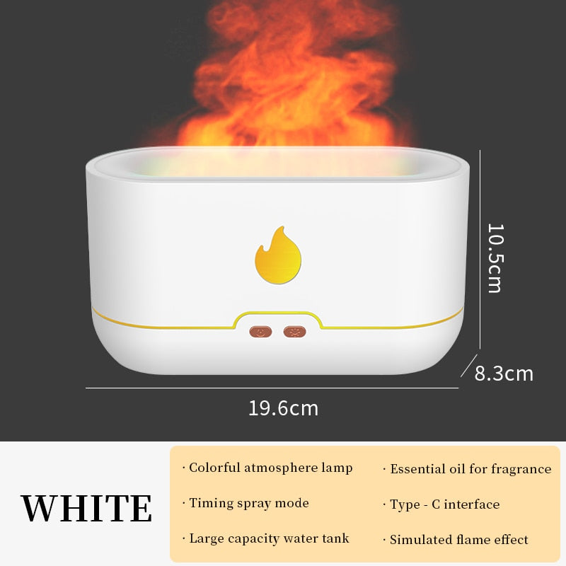 180ML USB Essential Oil Diffuser Simulation Flame Ultrasonic Humidifier Home Office Air Freshener