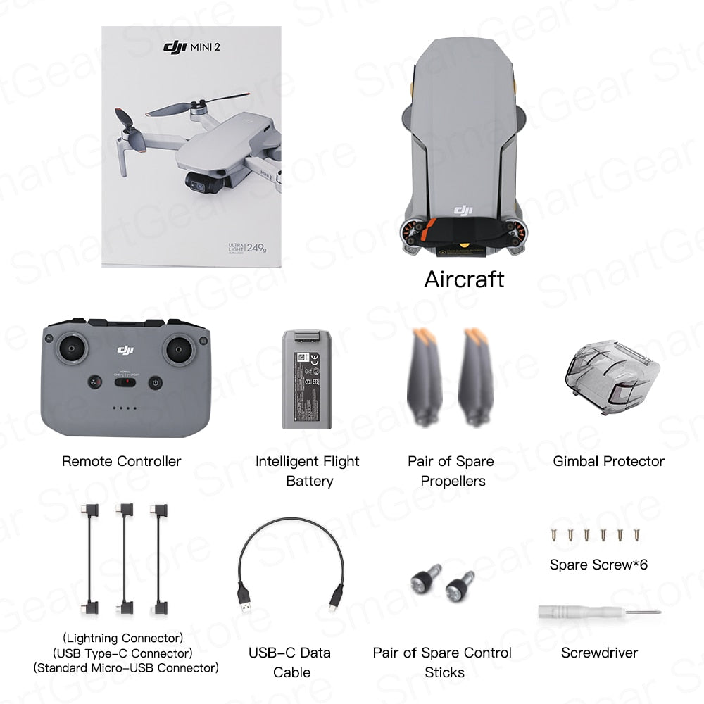 DJI Mini 2 Drone - 4K Camera RC Helicopter Professional GPS Quadcopter 4x Zoom 249g Ultralight 10km