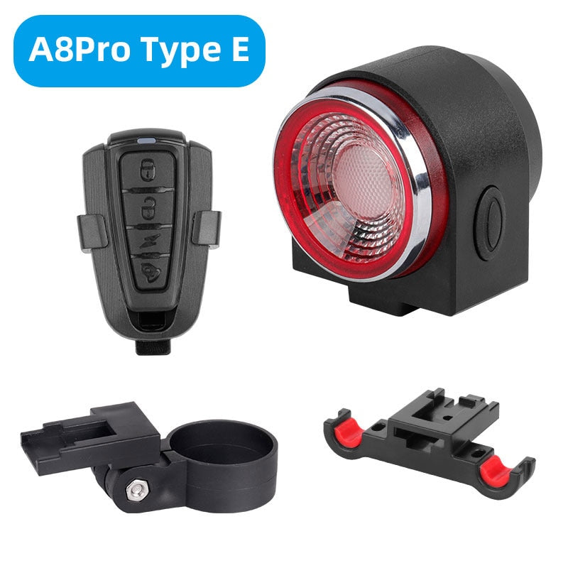 Bicycle Rear Lamp Braking Light Anti-theft Alarm Remote Call Wireless Control LED Lantern