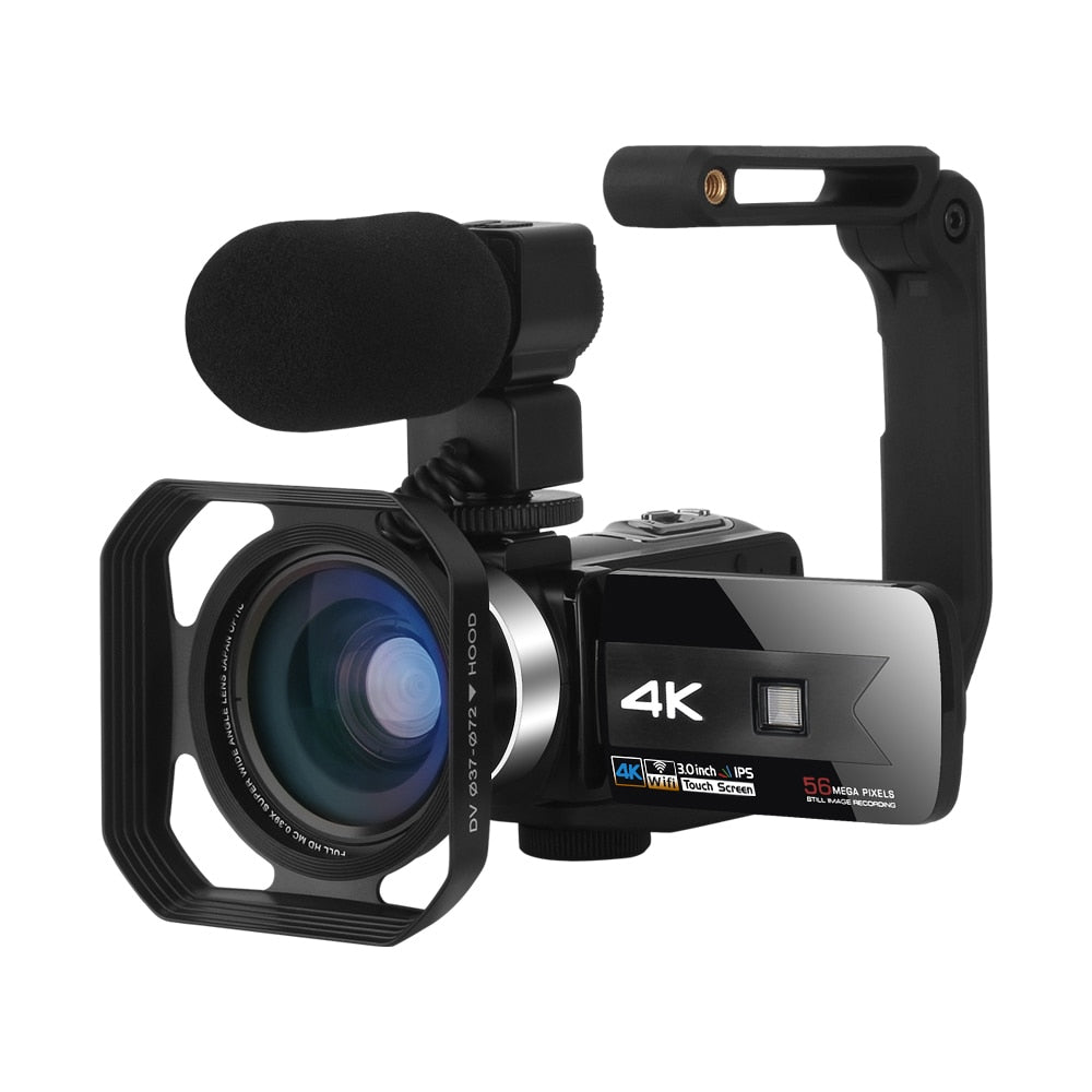 Professional Video Camera Wide Angle 4K Camcorder For Live Stream Youtube Webcam