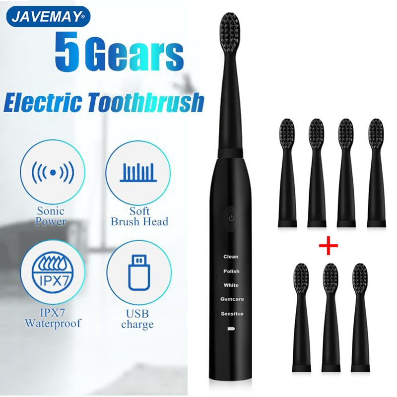 Electric Toothbrush Powerful Ultrasonic Sonic USB Charge Rechargeable Tooth Washable