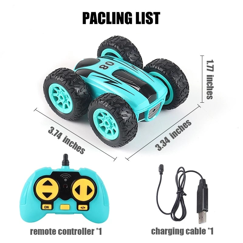 Roclub 4WD RC Car 2.4G Radio Remote Control Car 1:24 Double Side RC Stunt Cars 360°