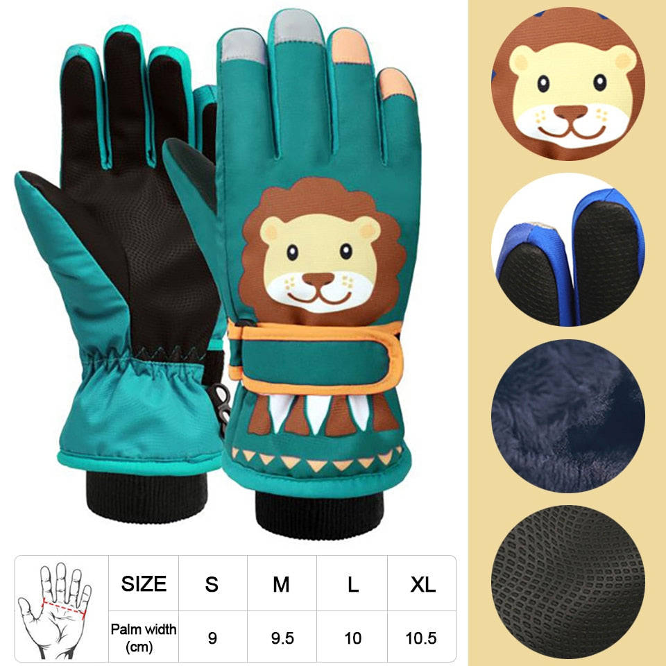 GOBYGO Men Women Children Ski Gloves Waterproof Warm Cycling Hockey Gloves