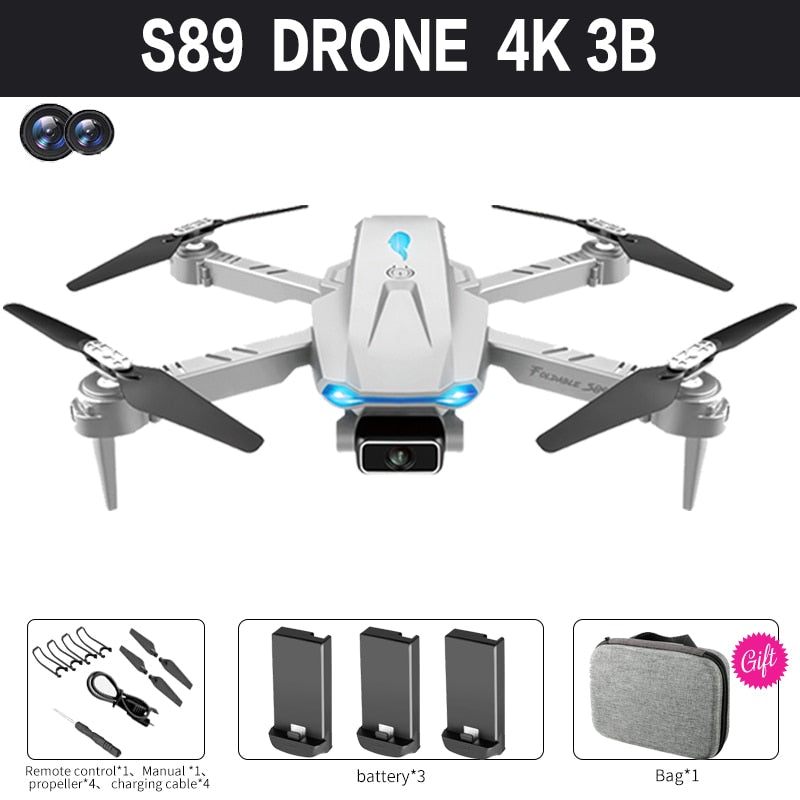 2022 New Mini Drone S89 pro 4k Profesional HD Dual Camera WiFi  Fpv Drones