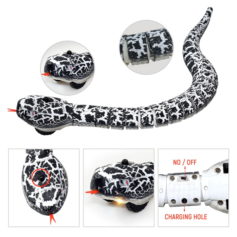 RC Animal Infrared Remote Control Snake with Egg Rattlesnake Kids Electric Toy Trick