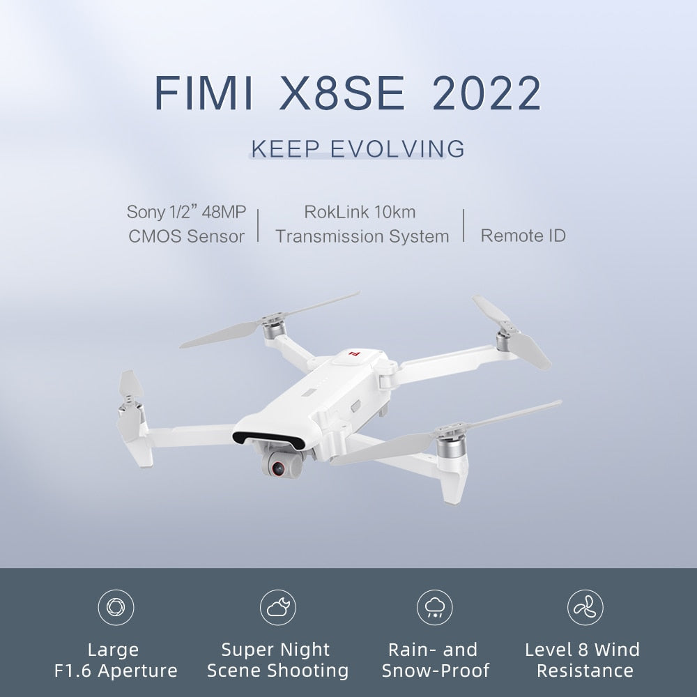 FIMI X8SE 2022 Camera Drone 4K professional Quadcopter camera RC Helicopter 10KM FPV 3-axis