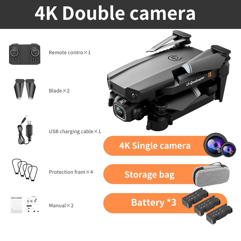 2022 New Mini Drone XT6 4K 1080P HD Camera WiFi Fpv Air Pressure Altitude Hold Foldable Quadcopter