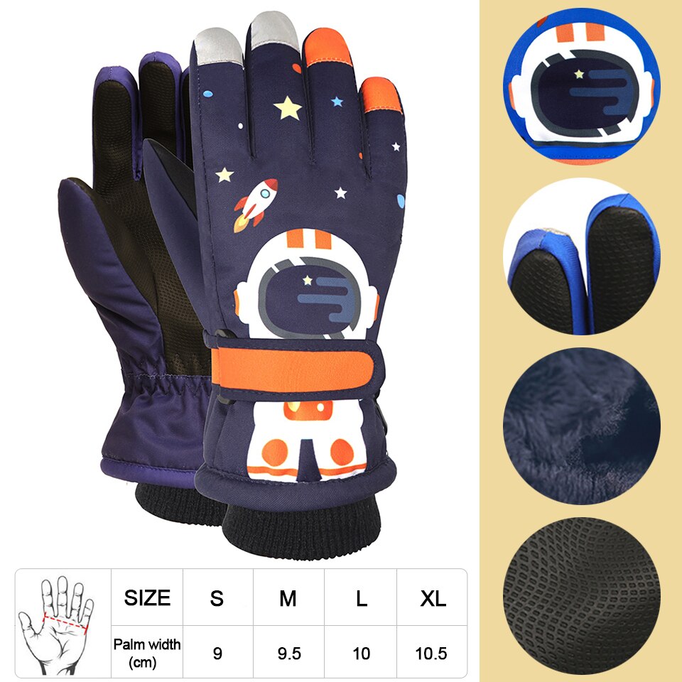 GOBYGO Men Women Children Ski Gloves Waterproof Warm Cycling Hockey Gloves