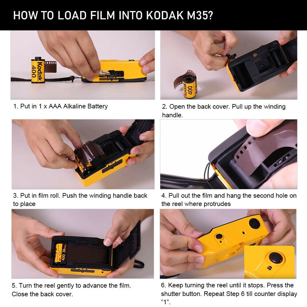 Kodak M35 camera non-disposable camera 135 film fool with flash student