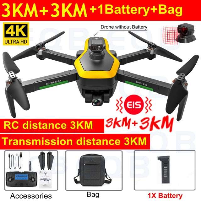 EQB SG906 MAX GPS Drone with 3 Axis Gimbal Professional 4K Camera Obstacle