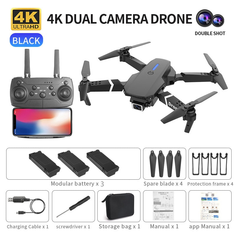 NEW Drone 4k profession HD Wide Angle Camera 1080P WiFi fpv Dual Camera Height Keep Drones Camera