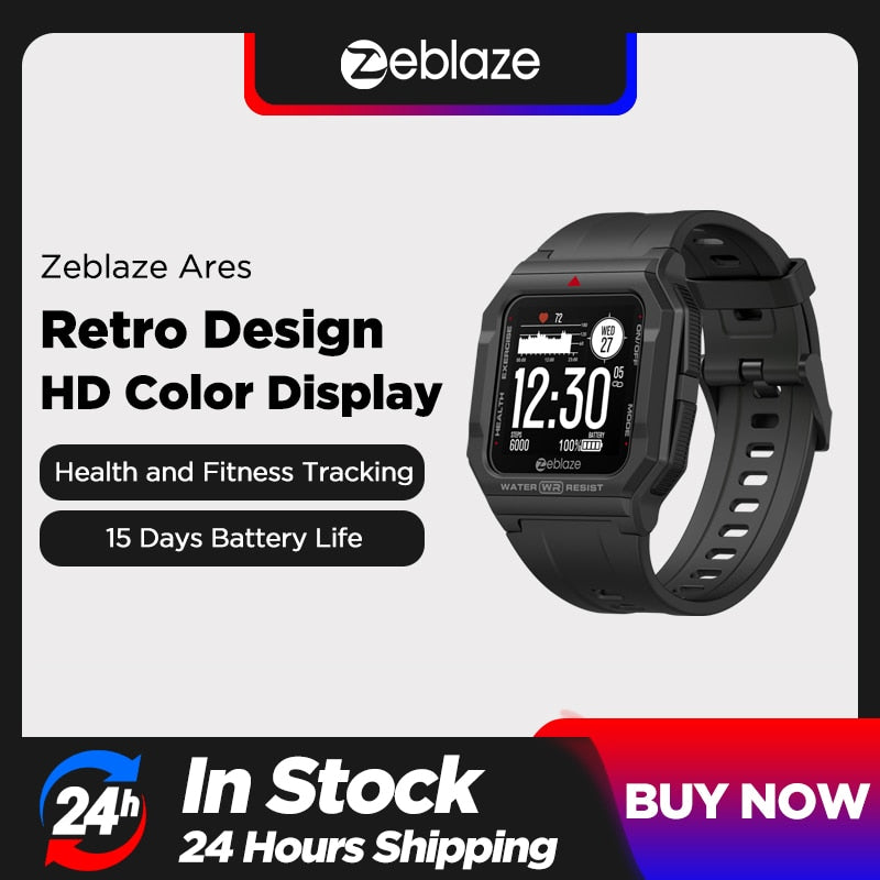 NEW 2021 Zeblaze Ares Heart Rate Tracking Smartwatch Multi Watch Face 3 ATM