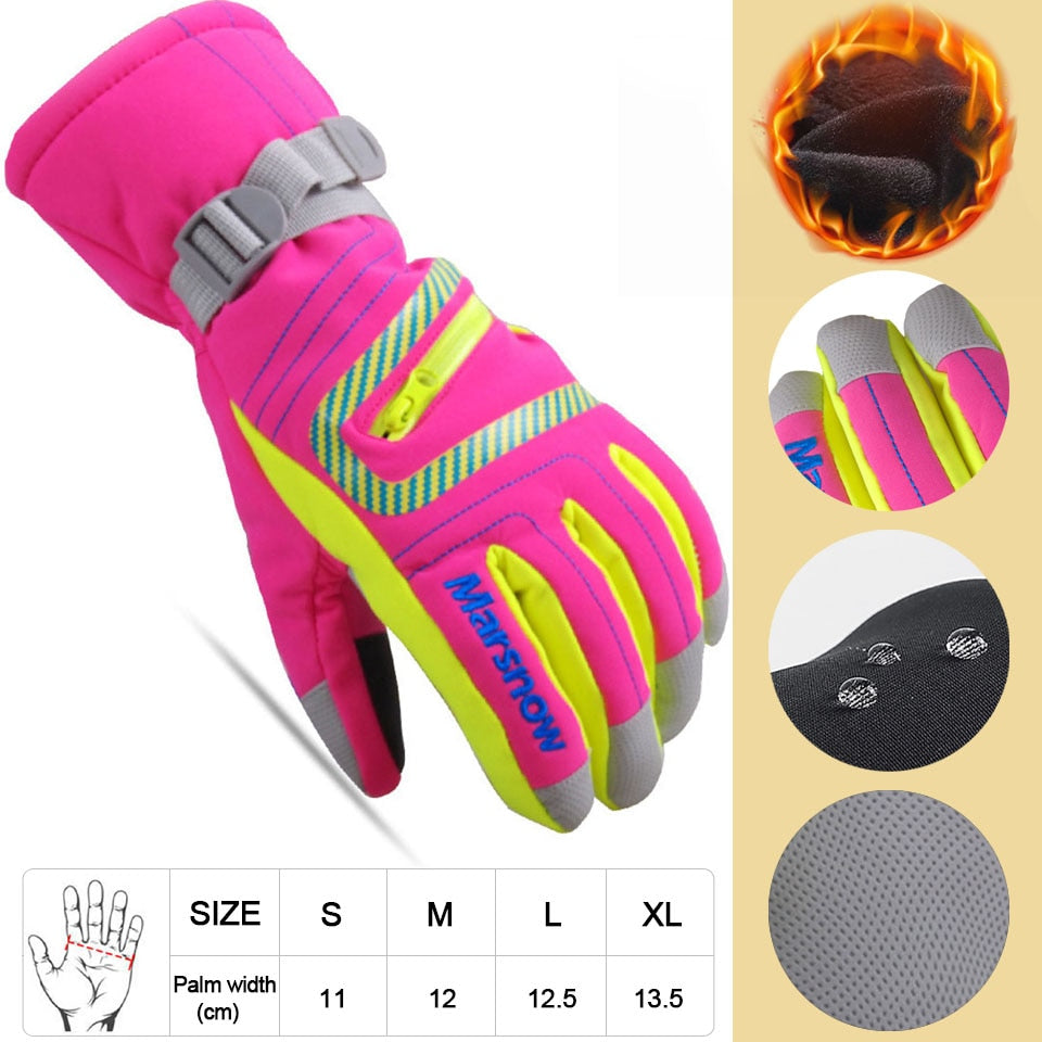 GOBYGO Men Women Children Ski Gloves Waterproof Warm Cycling Hockey Gloves