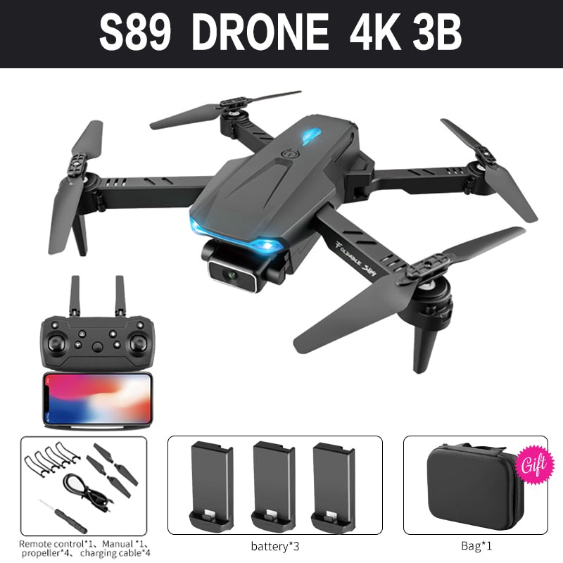 2022 New Mini Drone S89 pro 4k Profesional HD Dual Camera WiFi  Fpv Drones