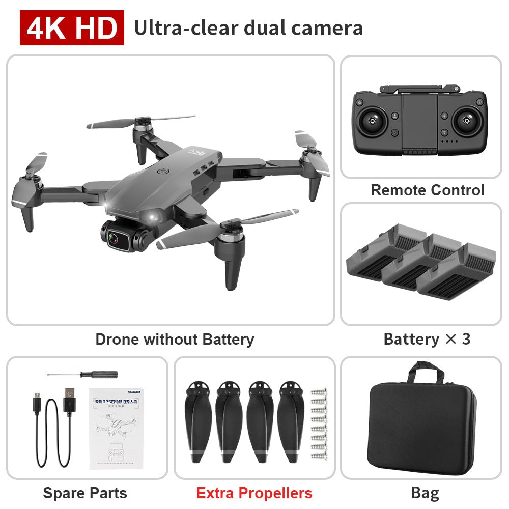 GPS Drone 4K Dual HD Camera Professional Aerial Photography Brushless Motor