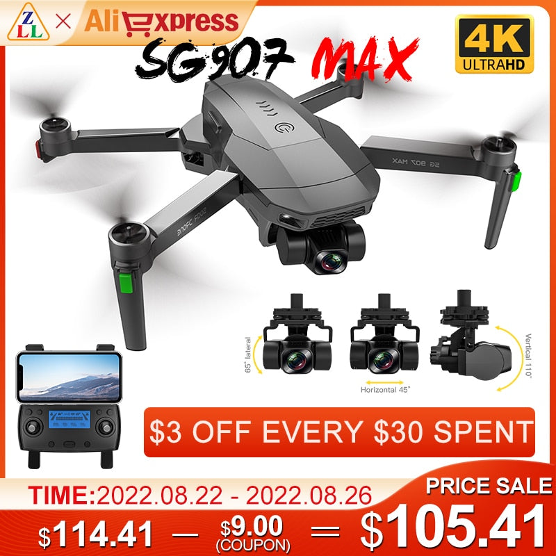 GPS Drone 4K Camera 5G FPV WiFi With 3-Axis Gimbal ESC 25 Minutes Flight Brushless RC