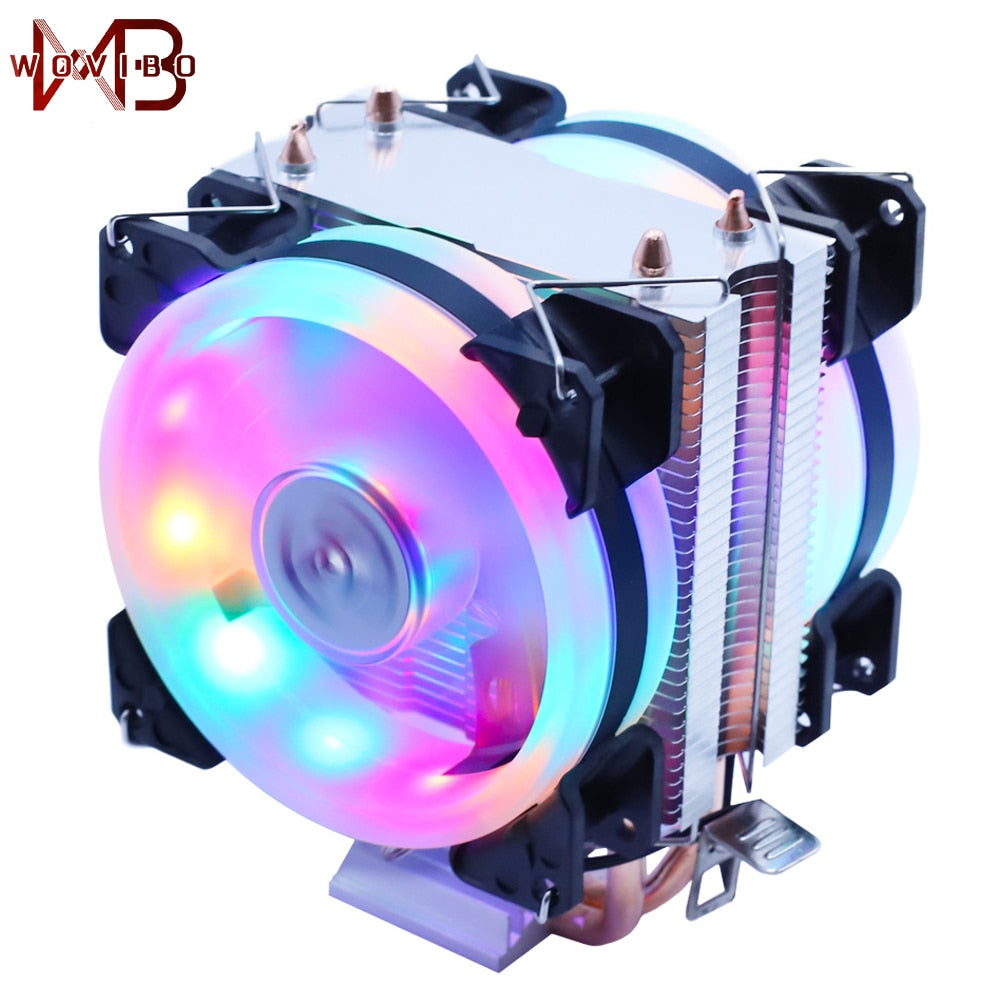 Wovibo CPU Cooler Cooling Fan 3PIN 4Pin Ventilador Silent For Intel AM3 AM4 Radiator