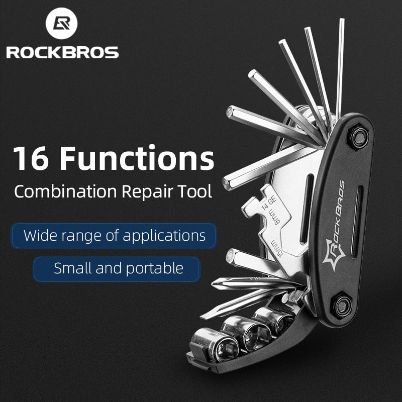 ROCKBROS 16 in 1 Multifunction Bicycle Repair Tools Kit Hex Spoke Cycling Screwdriver