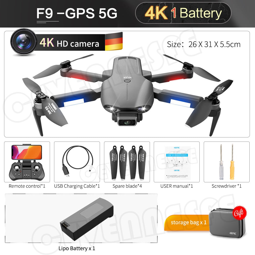 2022 NEW F9 GPS Drone 6K Dual HD Camera Professional Aerial Photography Brushless Motor