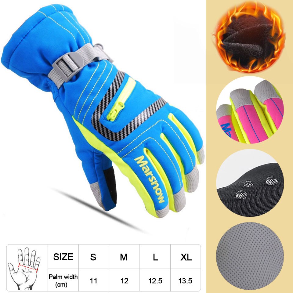 GOBYGO Men Women Children Ski Gloves Waterproof Warm Cycling Hockey Gloves