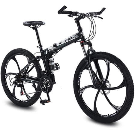 Wolf's fang Bicycle Folding Mountain bike 26 inch New 21 speed Road bikes Fat Snow