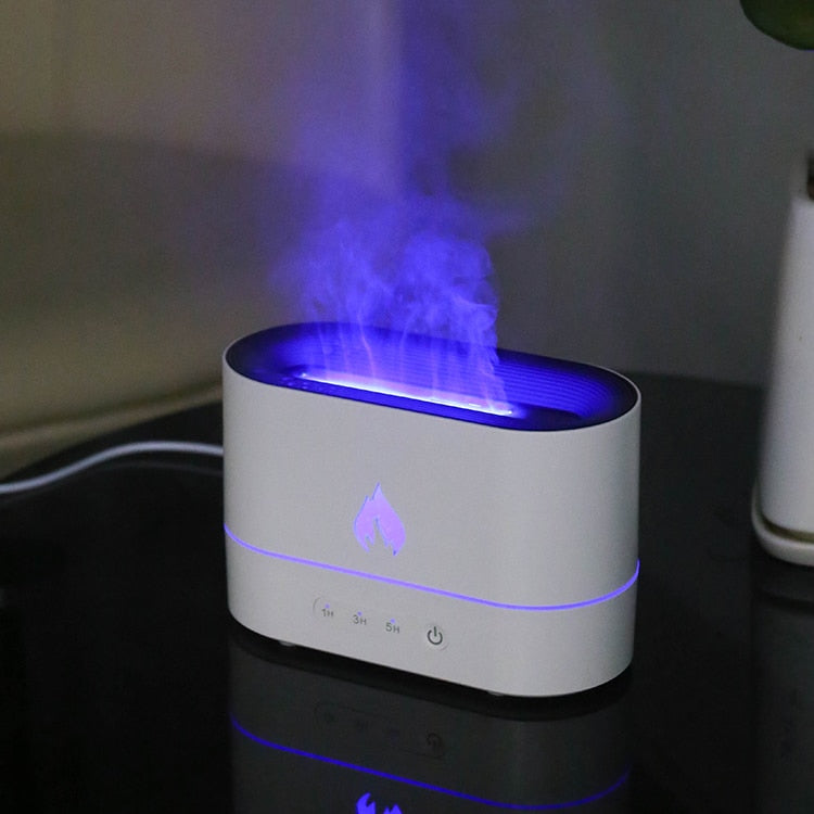 180ML USB Essential Oil Diffuser Simulation Flame Ultrasonic Humidifier Home Office Air Freshener