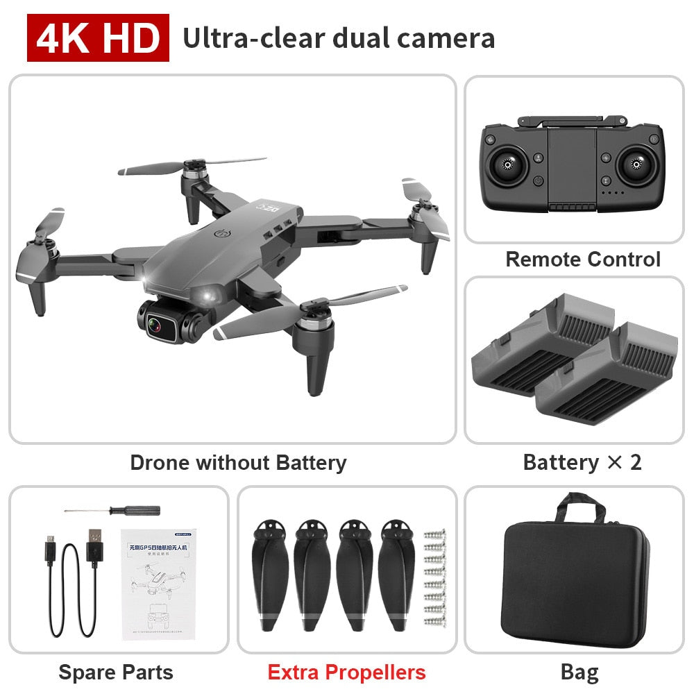 GPS Drone 4K Dual HD Camera Professional Aerial Photography Brushless Motor