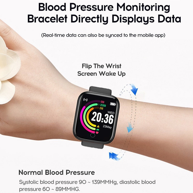 D20 Smart Watch Men Sport Fitness Tracker Blood Pressure  Heart Rate  Monitor Y68 Women Bracelet