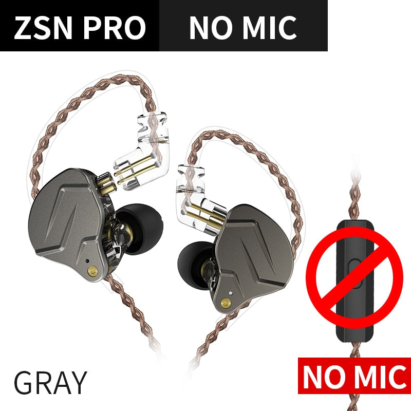 KZ ZSN Pro Headphones In Ear Monitor Hybrid Technology Best Earphone 1BA+1DD