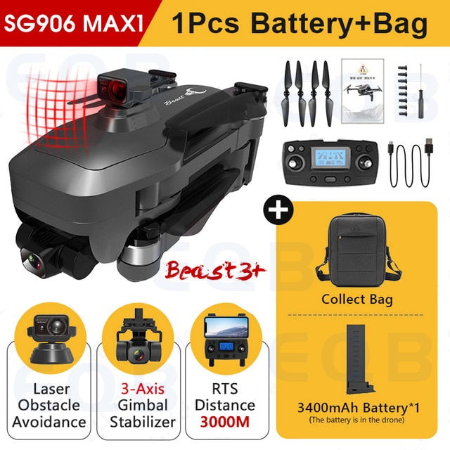 EQB SG906 MAX GPS Drone with 3 Axis Gimbal Professional 4K Camera Obstacle