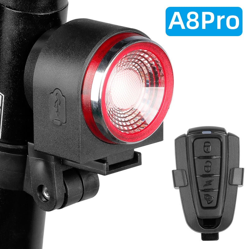 Bicycle Rear Lamp Braking Light Anti-theft Alarm Remote Call Wireless Control LED Lantern