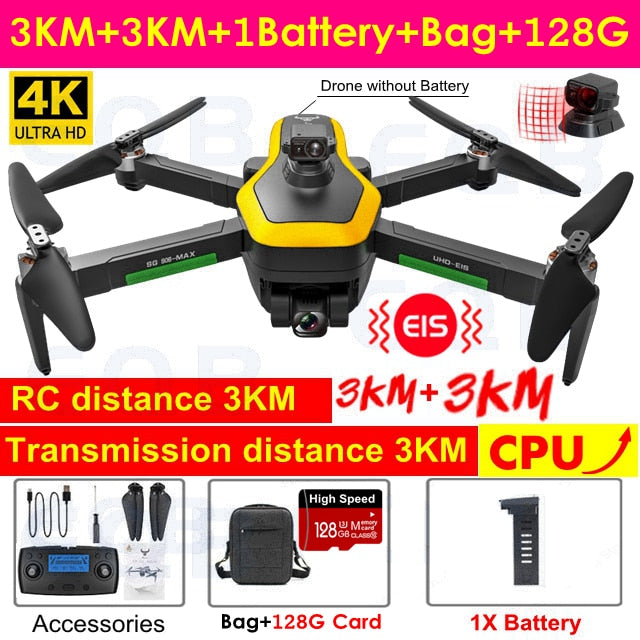 EQB SG906 MAX GPS Drone with 3 Axis Gimbal Professional 4K Camera Obstacle