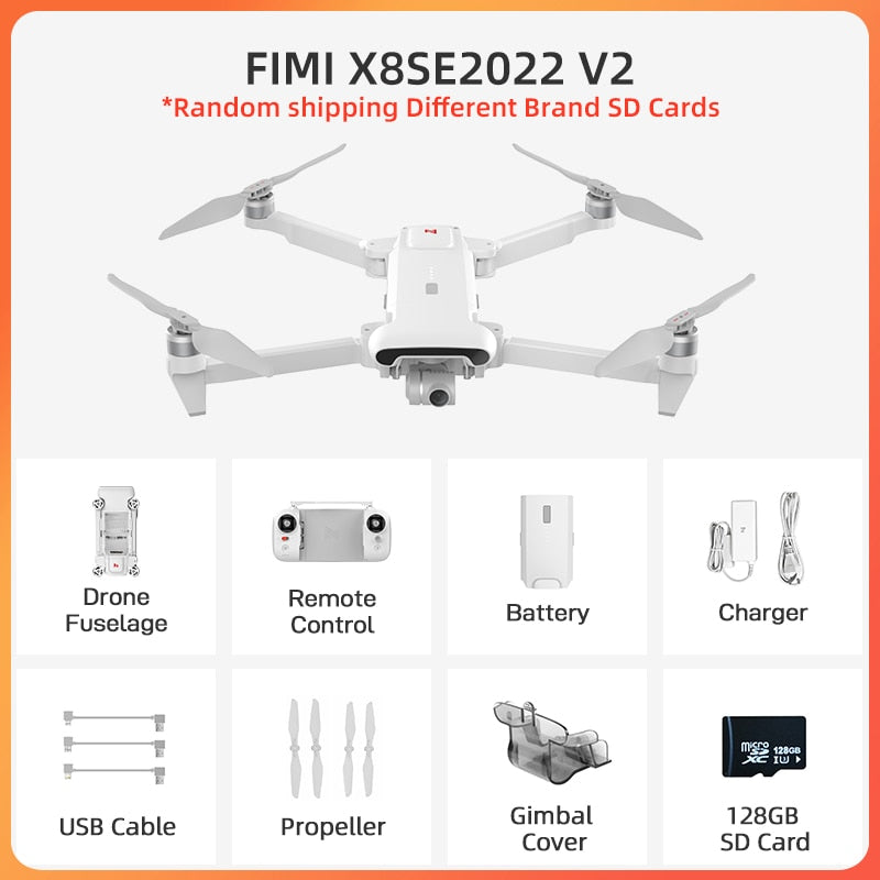 FIMI X8SE 2022 Camera Drone 4K professional Quadcopter camera RC Helicopter 10KM FPV 3-axis