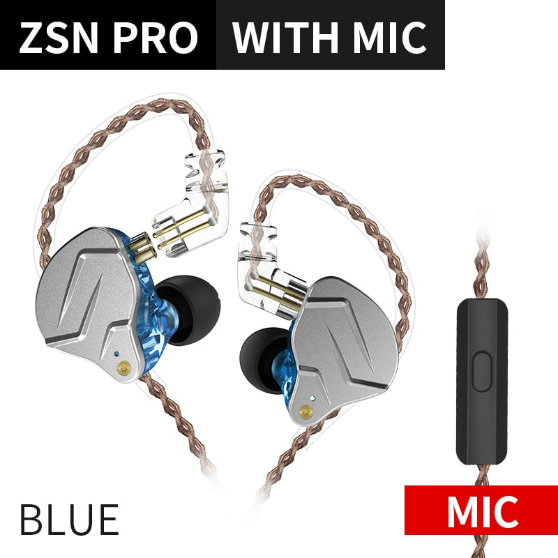 KZ ZSN Pro Headphones In Ear Monitor Hybrid Technology Best Earphone 1BA+1DD