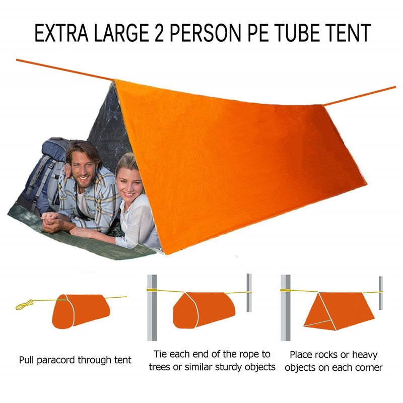 Camping Emergency Tent Survival Sleeping Bag Waterproof Thermal Emergency Blanket Bivy