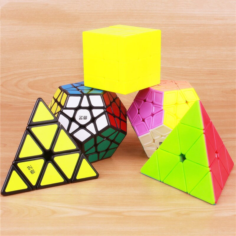 QY TOYS megaminxeds magic speed cube stickerless pyramidcube professional puzzle