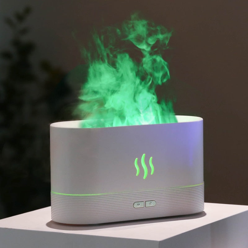 180ML USB Essential Oil Diffuser Simulation Flame Ultrasonic Humidifier Home Office Air Freshener