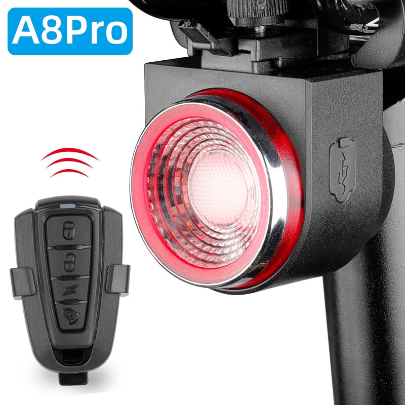 Bicycle Rear Lamp Braking Light Anti-theft Alarm Remote Call Wireless Control LED Lantern