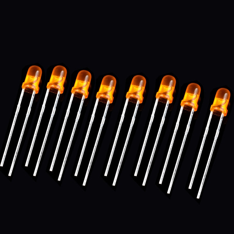 3mm 5mm LED Diode Assorted Kit, White Green Red Blue Yellow OrangeDIY led lights Diodes electronic