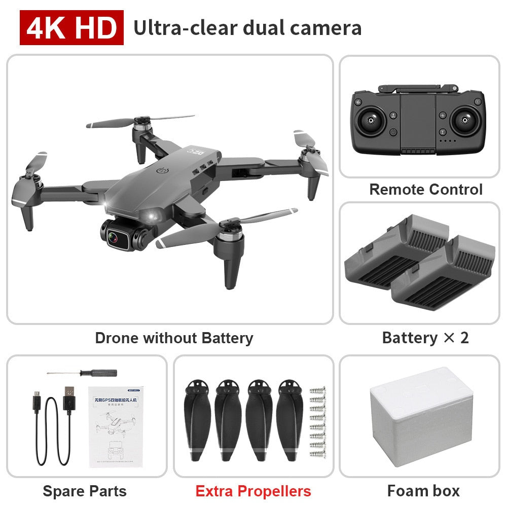 GPS Drone 4K Dual HD Camera Professional Aerial Photography Brushless Motor