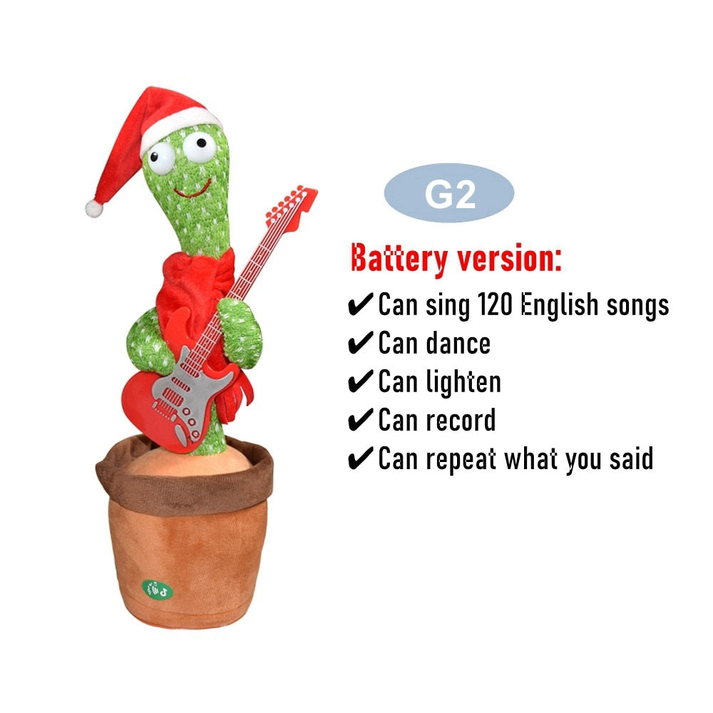 Dancing Cactus Repeat Talking Toy Electronic Plush Toys Can Sing Record Lighten Battery USB Charging