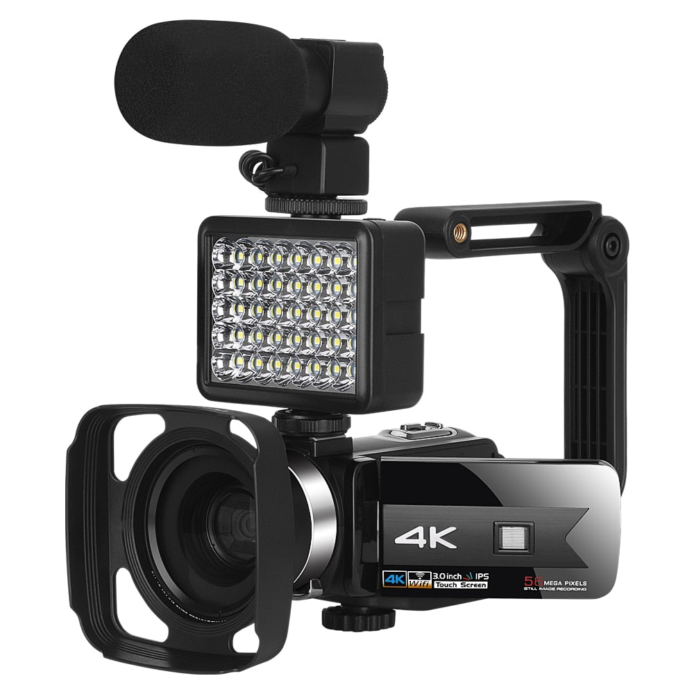 Professional Video Camera Wide Angle 4K Camcorder For Live Stream Youtube Webcam