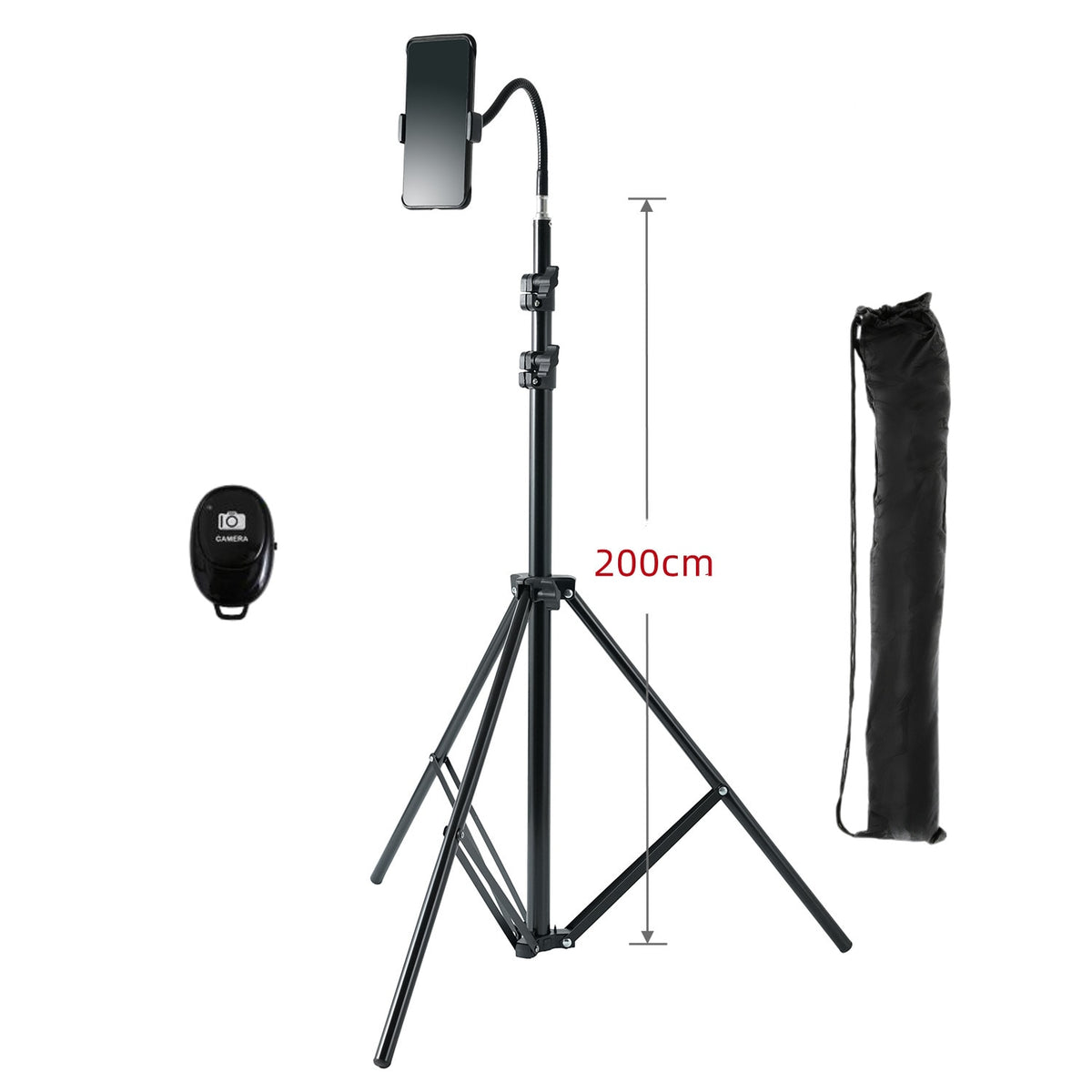 Portable 160cm 200cm Selfie Strong Photo Tripod Stand For Mobile Phone Digital Camera