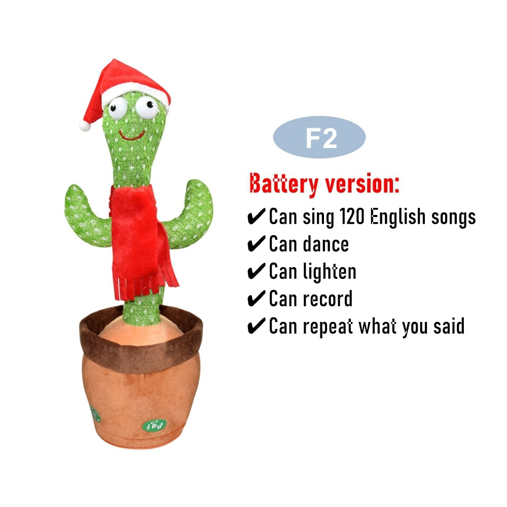 Dancing Cactus Repeat Talking Toy Electronic Plush Toys Can Sing Record Lighten Battery USB Charging