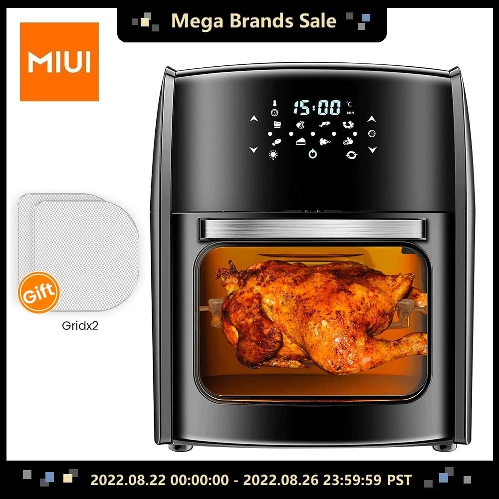 MIUI 10L/12.7QT Electric Air Fryer Oven MI-CYCLONE Rotisserie Dehydrator LED